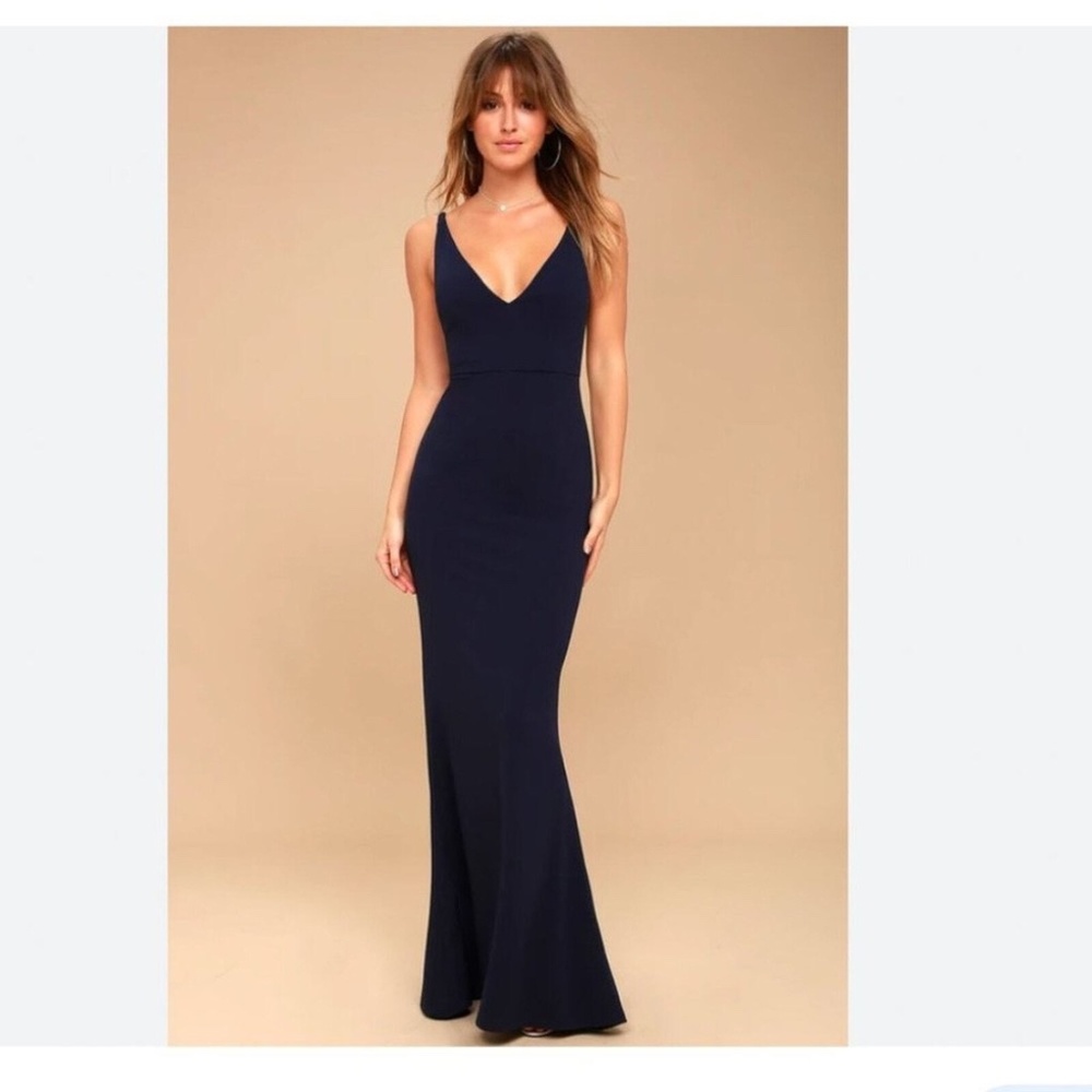 NWT Lulus Navy Blue Maxi Dress